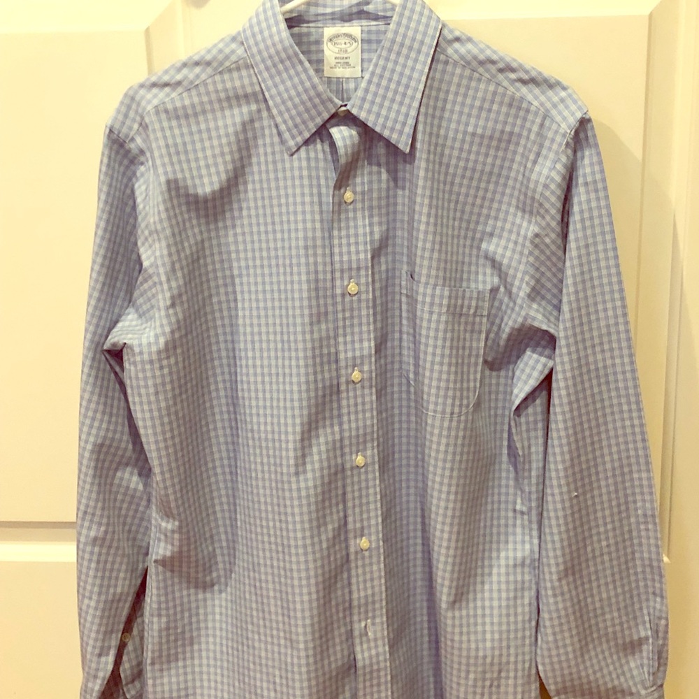 Brooks Brothers blue and yellow dress shirt